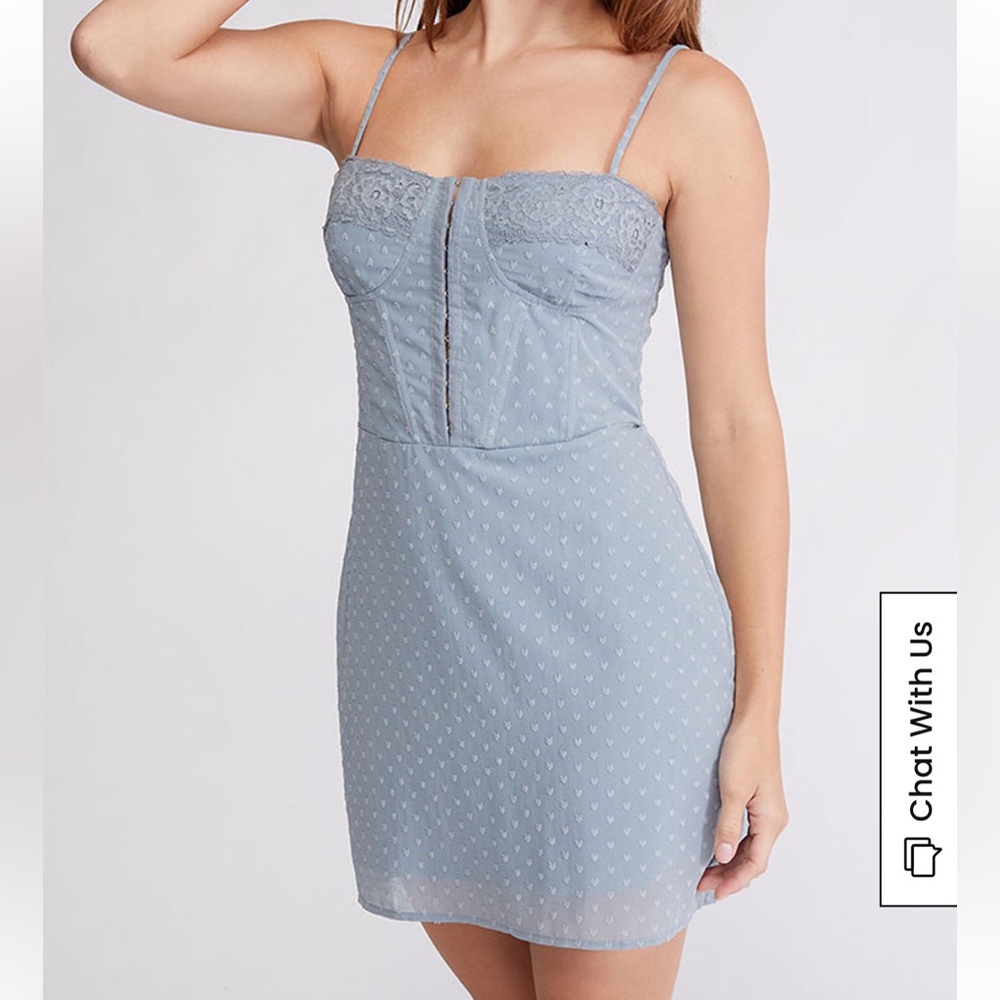 LA Hearts Lace Trim Corset Mini Dress NWT